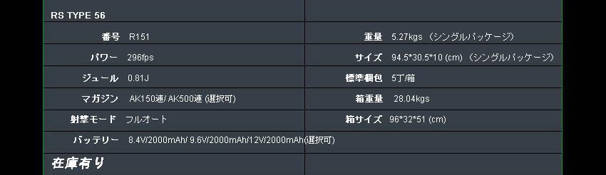 RS_製品カタログ_エアソフトガン_RS 56式電動エアガン